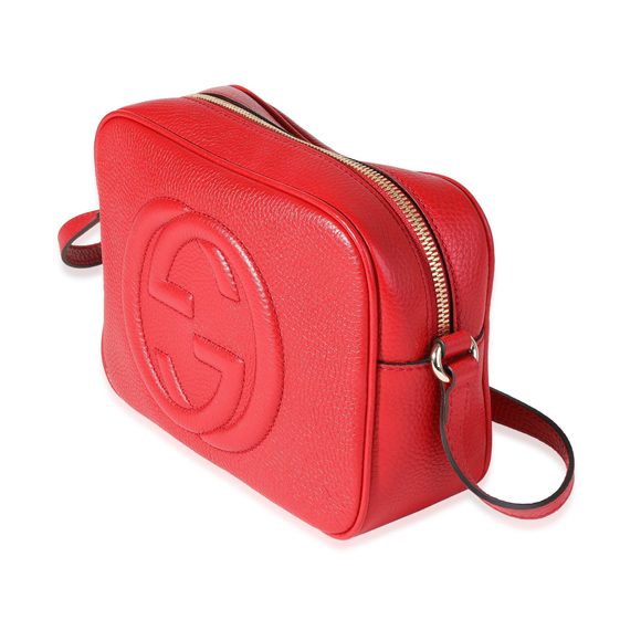 Gucci Red Pebbled Leather Soho Disco Crossbody - Picture 2 of 8